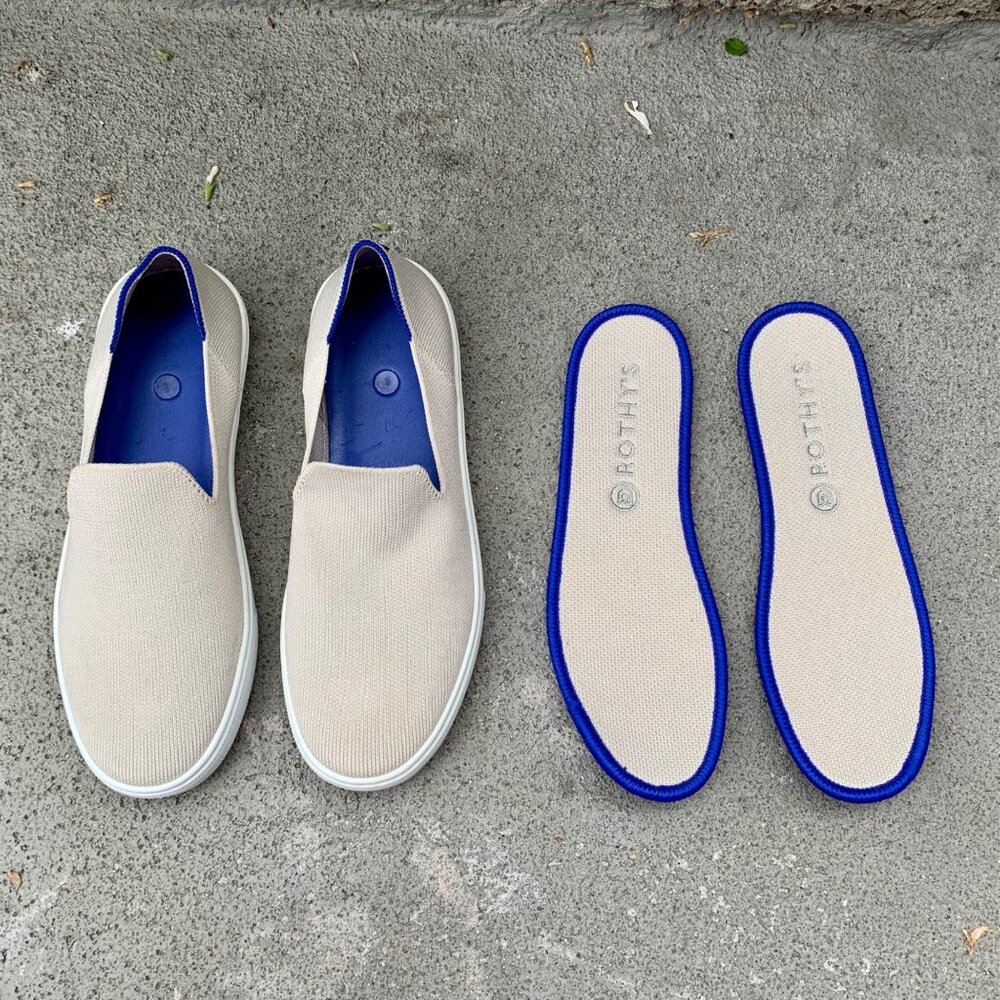 ROTHY'S Sand Original Slip On Sneaker Womens 6.5 37 Shoes Rothys Fabric Flat Tan - Picture 9 of 12